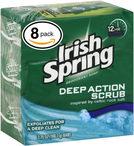 Vista 3 de Irish Spring Deep Action - Jabón desodorante exfoliante de 3 unidades, fresco, 11.1 onzas (el embalaje puede variar)