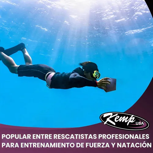 Vista 2 de Kemp USA - Ladrillo de buceo de goma de 10 libras, peso de agua rectangular duradero