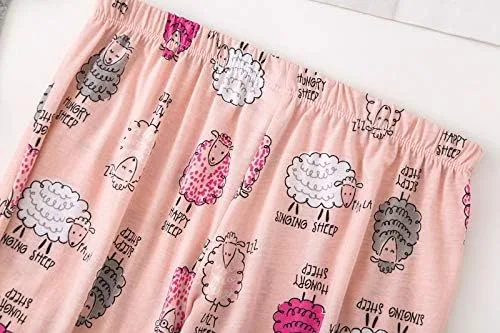 Vista 7 de PNAEONG - Conjunto de pijama casual para mujer, con camiseta y pantalones capri, con estampado divertido