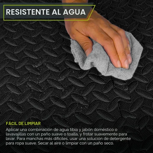 Vista 5 de ProsourceFit - Tapete de ejercicio tipo rompecabezas de ½ pulgada, losetas de espuma EVA entrelazadas para gimnasio en casa, para niños, negro, 24 x