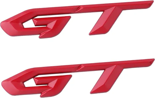 Vista 9 de GT - Calcomanías de metal 3D autoadhesivas para automóvil, emblema de automóvil e insignia, decoración de cubierta de arañazos para camión Negro-rojo