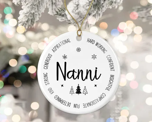 Vista 2 de Adorno descriptivo de Nanni, el mejor adorno de Nanni Ever, regalo de recuerdo de Navidad de hija o hijo, nuevo adorno de Nanni, primero para Nanni