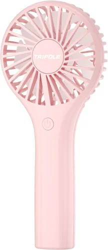 Vista 14 de TriPole Paquete de 2 mini ventiladores portátiles de mano, color rosa, 3 velocidades, potente ventilador de mano con batería personal para viajes