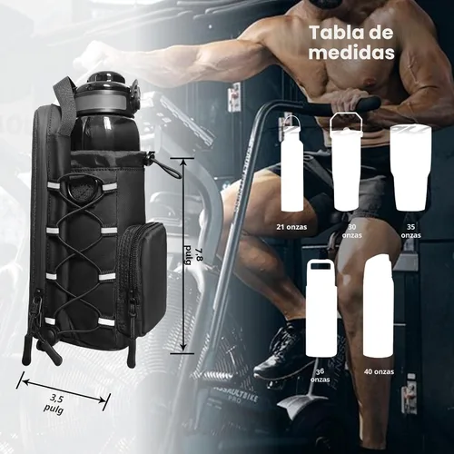 Vista 4 de Bolsa magnética de gimnasio para hombres y mujeres, soporte magnético para botella de agua para gimnasio, bolsa de gimnasio pequeña, regalos de Negro