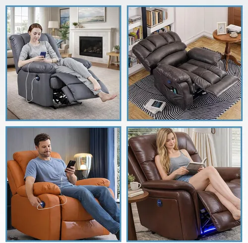Vista 6 de Interruptor reclinable eléctrico de repuesto con puertos USB duales, 2 botones, control de mano redondo de 5 pines, control remoto reclinable
