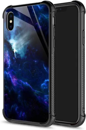 Vista 13 de Funda para iPhone Xs Max, de cristal templado 9H para iPhone Xs Max, diseño a prueba de golpes, antirrayones, para Apple iPhone Xs Max de 6.5