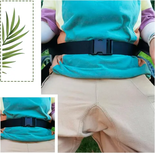 Vista 4 de 1pac - Correa de seguridad para silla de ruedas, ajustable, anticaídas, tamaño extra largo, arnés universal adecuado con hebilla, silla