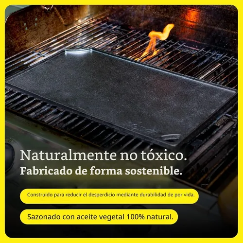 Vista 7 de Lodge - Parrilla reversible de hierro fundido pre-sazonado (16.75 in), color negro