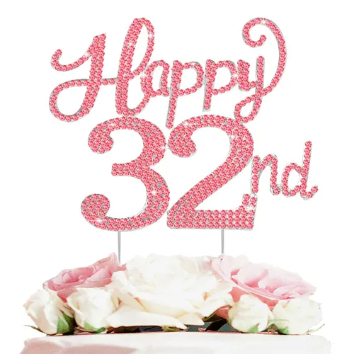 Vista 71 de LASKYER Decoración de feliz cumpleaños número 10, decoración de pastel de diamantes de imitación dorados de 10º cumpleaños – Letrero de metal