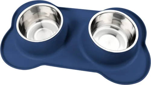 Vista 16 de AsFrost Tazones de comida para perros, cuencos de acero inoxidable para perros, juego de cuencos para agua y alimentos con alfombrilla de silicona