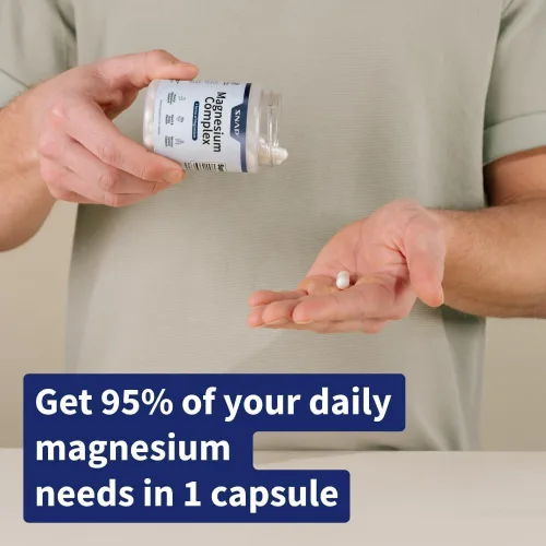 Vista 6 de Snap Triple Complejo de Magnesio para Mujeres y Hombres para Sueño y Apoyo Muscular – 400 mg, suplemento de magnesio 3 en 1 – Bisglicinato, Citrato