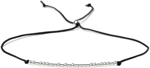 Vista 13 de SANNYRA Pulsera con código morse para mujer, pulseras a juego para 2 parejas, My Person Bestie Sister I Love You, mensaje secreto, amistad, pulsera
