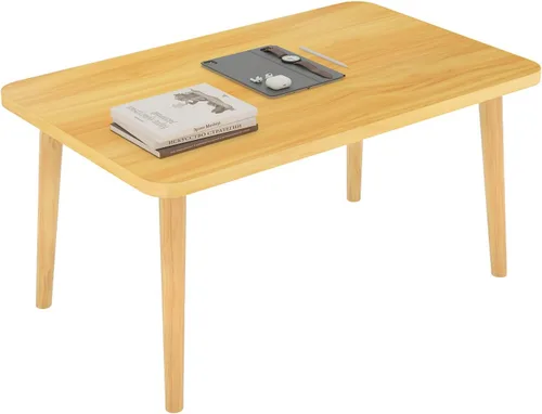 Vista 12 de Funecy Mesa de Café con Galletas Mesa Baja con 4 Patas Sólidas de Madera, Mesa de Piso para Sentarse en el Piso, Almacenamiento y Muebles para Sala
