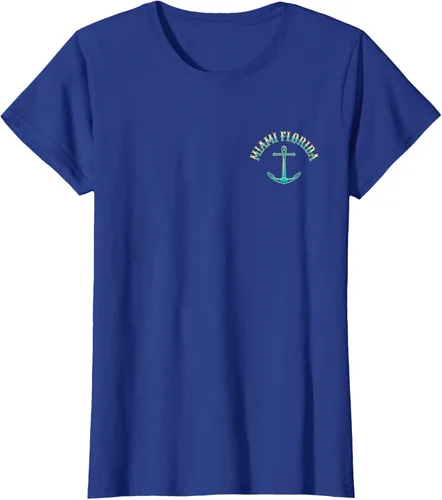 Vista 16 de Camiseta con diseño de pesca en la parte delantera y trasera de Miami Florida USA, Negro