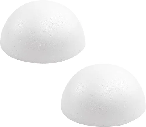 Vista 6 de Crafjie 2 piezas 15 cm de bolas de espuma blancas semirredondas de poliestireno, bolas de espuma para manualidades, suministros de manualidades