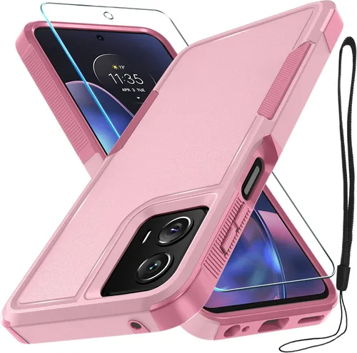 Vista 63 de Funda compatible con Moto G 5G 2024, cuerpo completo, resistente, resistente, a prueba de golpes, con correa de cordón, protector de pantalla