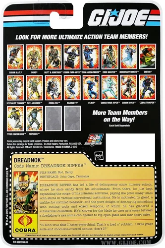Vista 2 de G.I. Joe 25th Anniversary Comic Series Cardback: Dreaknok Ripper (Cobra) Figura de acción de 3.75 pulgadas