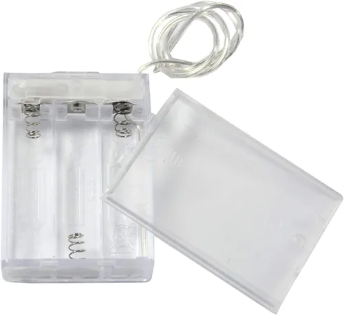 Vista 3 de Paquete de 4 soportes de batería AA con interruptor, soporte de batería de 4.5 V con interruptor, 3 soportes de batería AA de 1.5 V con cables e