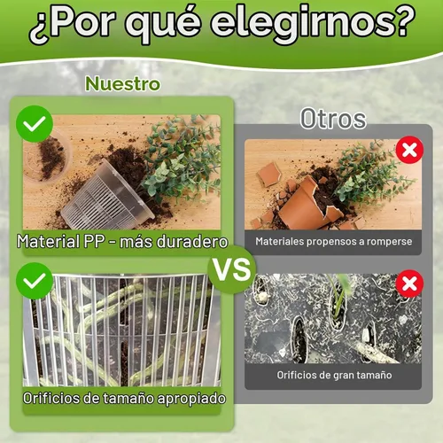 Vista 6 de Macetas transparentes para orquídeas con agujeros de drenaje, paquete de 12
