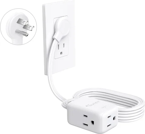 Vista 11 de NUTICT Cable de extensión corto de 6 pulgadas, extensor de 3 salidas con protector de sobretensiones 900J, 15A/1875W, certificado ETL, divisor