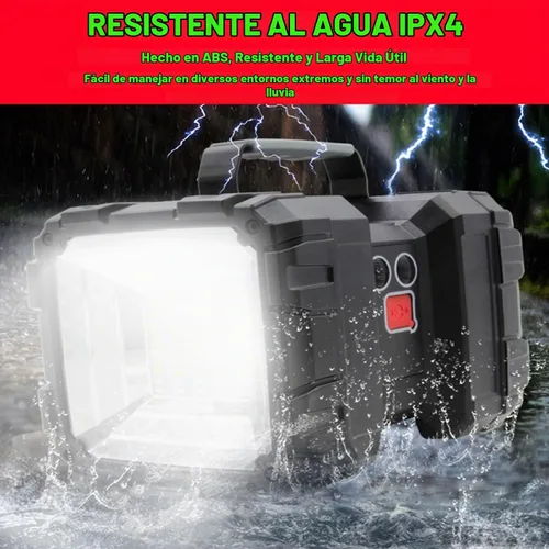 Vista 5 de Linterna LED recargable, foco LED, gran capacidad de potencia, 13000 lúmenes, 20 horas, espera ultra larga, 7 modos de luz, luz de trabajo
