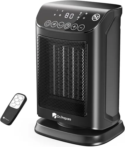 Vista 8 de DR.PREPARE Calentador de Espacio Pequeño para Uso Interior, Cerámica Eléctrica de 600W, Escritorio Portátil para Oficina y Dormitorio, Calentamiento