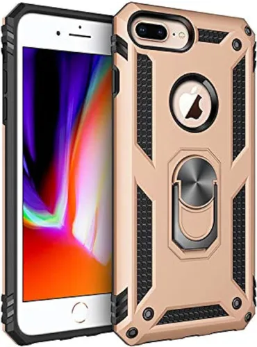 Vista 33 de Korecase Funda para iPhone 8, protección de cámara, armadura militar, doble capa, soporte compatible con iPhone 6 6s y iPhone 7 8, color negro