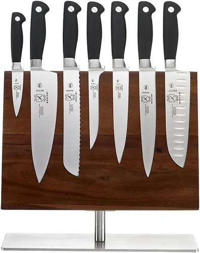 Vista 5 de Mercer Culinary M20000 Genesis - Juego de bloques de cuchillos forjados de 6 piezas, bloque de vidrio templado, color negro