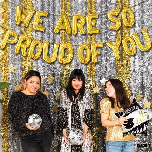Vista 6 de KatchOn, Globos con texto en inglés "We Are So Proud Of You" de 16 pulgadas, globos dorados de felicitaciones We are so proud of you