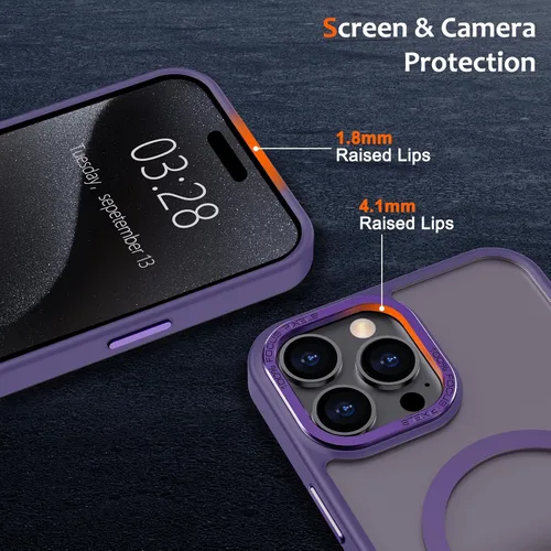Vista 521 de Anuck - Funda magnética para iPhone 11 compatible con MagSafe, carcasa trasera mate translúcida dura, borde de TPU, delgada, resistente a impactos
