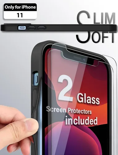 Vista 6 de VIROMO - Funda espejo irrompible para iPhone 11 con 2 protectores de pantalla, acrílico flexible no vidrio, a prueba de golpes, delgada, resistente