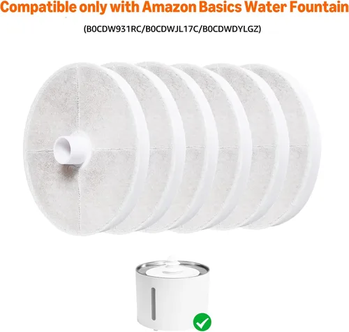 Vista 3 de Amazon Basics Filtros de repuesto para fuente de agua para mascotas de 3L, paquete de 6, color blanco
