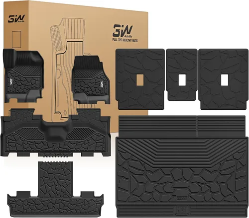 Vista 24 de 3W Alfombrillas para Ford F-150 2015-2025 y F150 Lightning SuperCrew 2022-2025 (sin almacenamiento plano plegable), TPE para todo tipo de clima