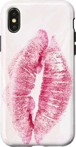 Vista 4 de Carcasa rosa para iPhone 15 Kiss Lips Love