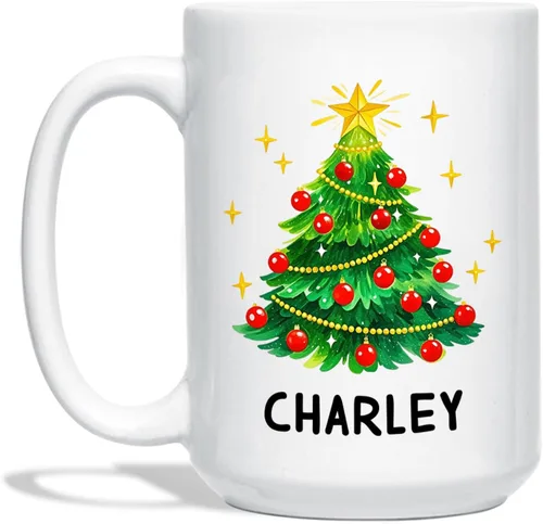Vista 29 de Taza Personalizada Construcción De Muñeco De Nieve Con Nombre, Taza De Café De Navidad Muñeco De Nieve, Tazas De Árbol De Navidad Personalizadas