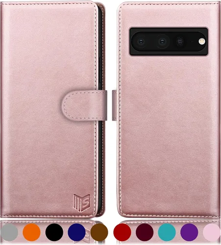 Vista 12 de SUANPOT Funda tipo cartera para Google Pixel 7 Pro 5G con bloqueo RFID, tarjetero de crédito, funda protectora de piel sintética con tapa para Negro