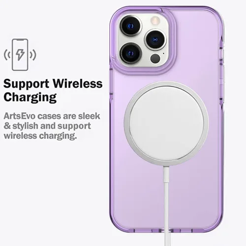 Vista 6 de ArtsEvo Diseño transparente a prueba de golpes para iPhone 14 Pro, protección certificada contra caídas de 6.6 pies, bordes elevados que protegen