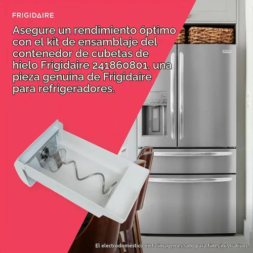 Vista 4 de Frigidaire 241860801 Kit de montaje de contenedores de cubo de hielo para refrigeradores, color blanco