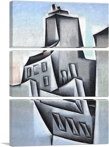 Vista 10 de ARTCANVAS Houses in Paris 1911 - Lienzo impreso con marco estirado, póster de imagen giclée, decoración de pared por Juan Gris, 12 x 8 pulgadas