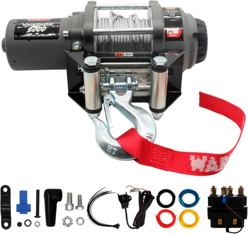 Vista 7 de Cabestrante Warn Vantage 2000 S, 2000 libras. de capacidad, Negro