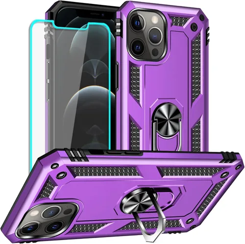 Vista 16 de Yiakeng Funda para iPhone 12 Mini: Funda para iPhone 12 Mini con protector de pantalla HD, fundas protectoras de grado militar con anillo para Verde