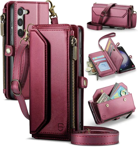 Vista 19 de Strapurs - Funda tipo cartera con correa para Samsung Galaxy S23 5G, color negro
