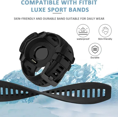 Vista 2 de Correa deportiva compatible con Garmin Instinct/Instinct 2, correa de repuesto ajustable de silicona para Garmin Instinct 2 Solar/Tide/Tactical