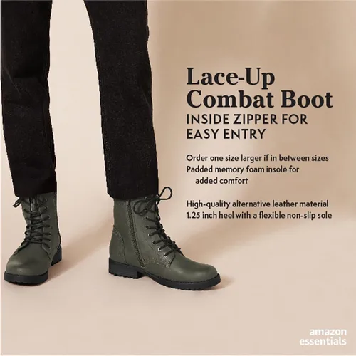 Vista 3 de Tienda Essentials Botas de combate con cordones para mujer