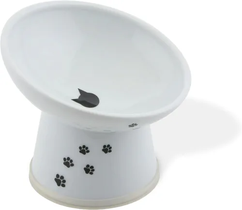 Vista 31 de Tazón elevado de comida para gatos Necoichi – Tazón elevado de cerámica para gatos para fatiga de bigotes y cuello, apto para lavavajillas