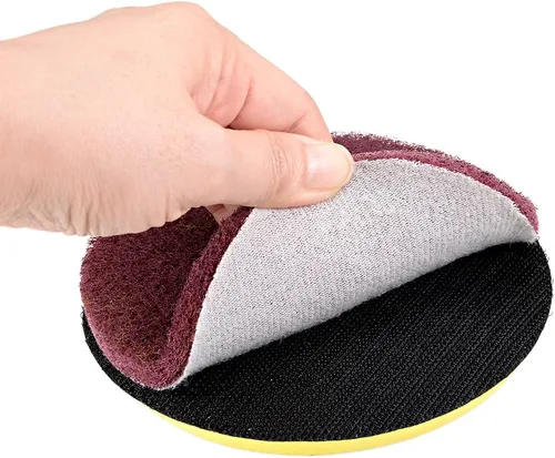 Vista 6 de uxcell Estropajo de 5 pulgadas para fregar, disco de raspado, aro y bucle de superficie de disco de acondicionamiento de 8 piezas