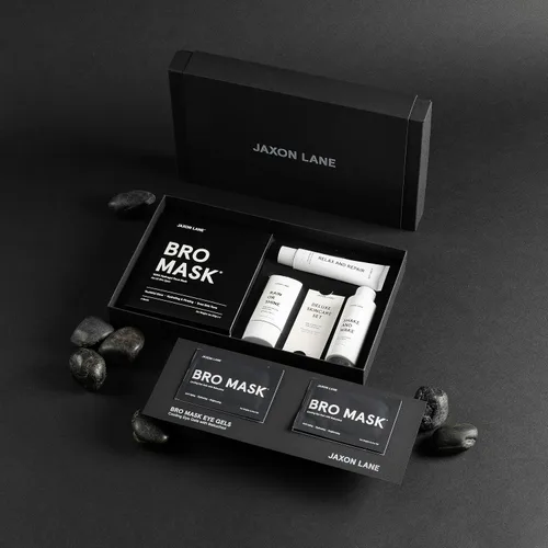 Vista 2 de Kit de cuidado de la piel para hombre Juego de regalo de rutina de cuidado de la piel facial de lujo de 5 piezas, cuidado facial esencial