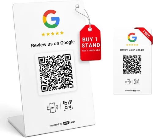 Vista 10 de HotLabel Review Stand 1-Pack + 1 Tarjeta de Revisión - Negro