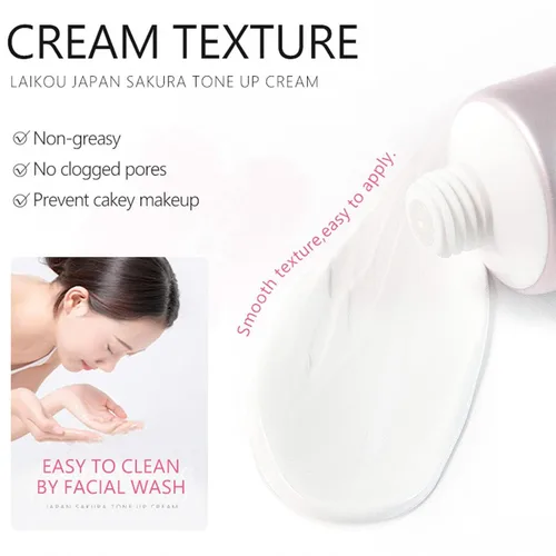 Vista 2 de Crema hidratante facial para tonificar, Sakura Essence Glow Crema hidratante facial de 1.06 onzas líquidas, piel seca y suave, ligera, nutritiva