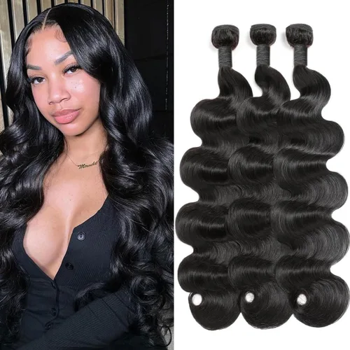 Vista 8 de Manojos de cabello humano ondulado de 20 pulgadas, 12A, 100% sin procesar, cabello virgen brasileño, ondulado, extensiones de cabello humano